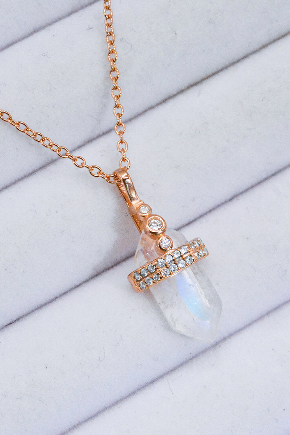 925 Sterling Silver Moonstone Pendant Necklace - Cheeky Chic Boutique
