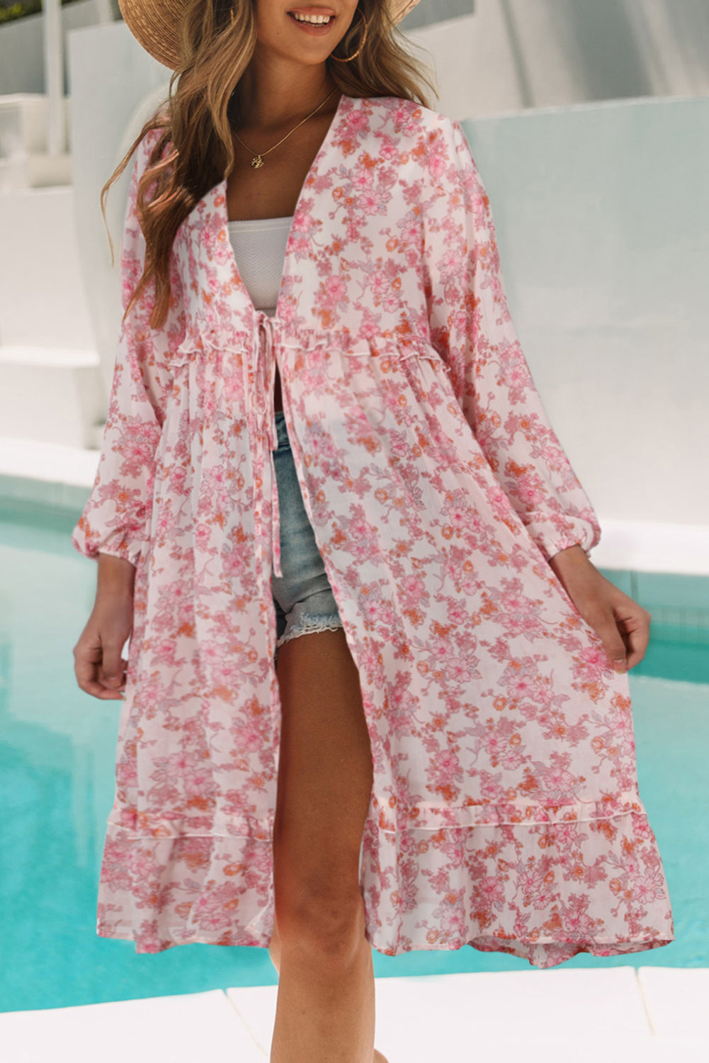 Transitions Floral Kimono - Cheeky Chic Boutique