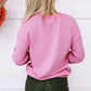 Pearl Round Neck Dropped Shoulder Sweatshirt - Cheeky Chic Boutique