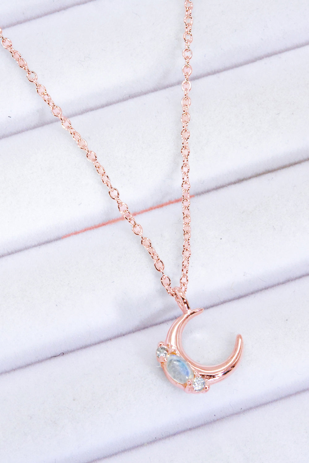 Natural Moonstone Moon Pendant Necklace - Cheeky Chic Boutique