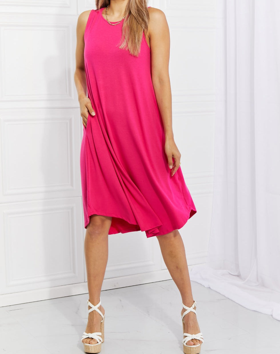 Zenana Full Size Still In Love Sleeveless Midi Dress - Cheeky Chic Boutique