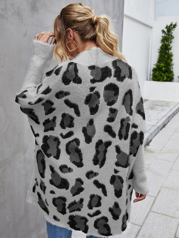 Leopard Pattern Fuzzy Cardigan - Cheeky Chic Boutique