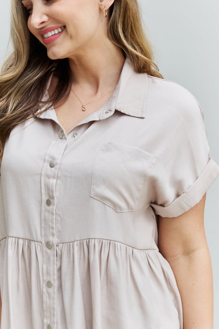 Find Yourself Tencel Babydoll Blouse - Cheeky Chic Boutique