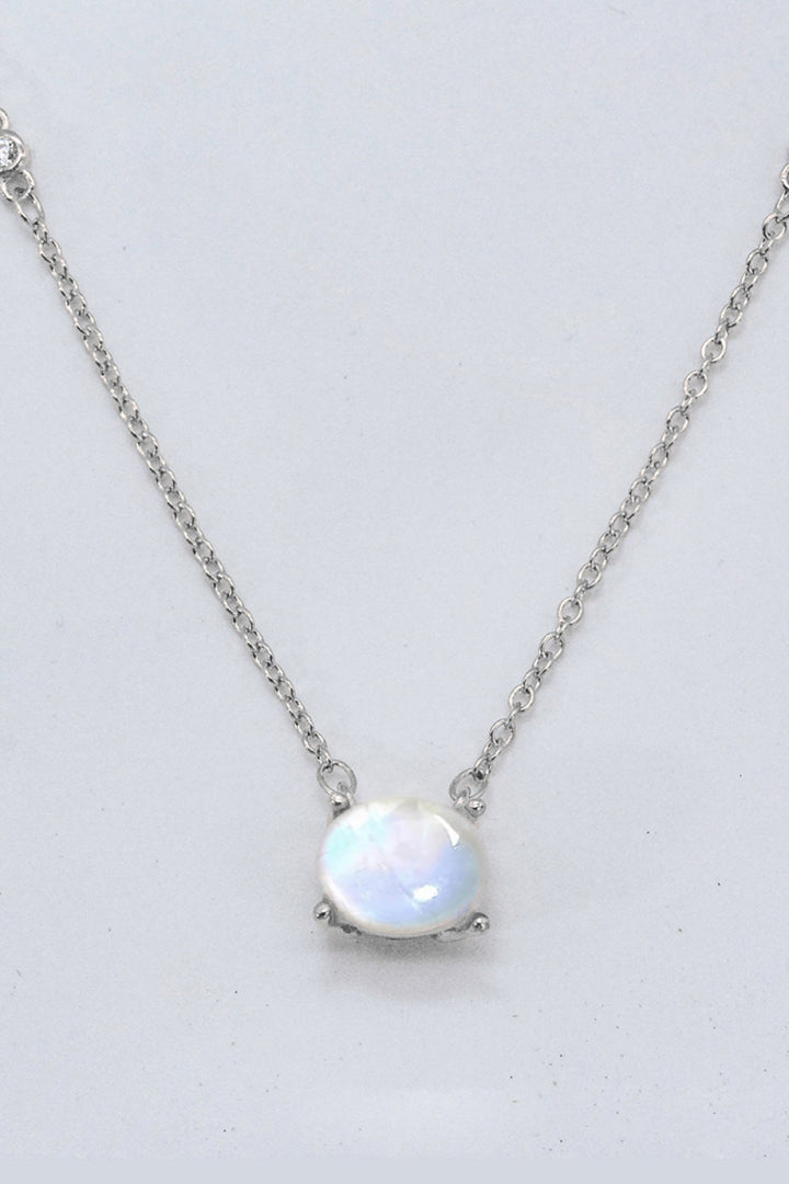 Geometric Moonstone Pendant Necklace - Cheeky Chic Boutique