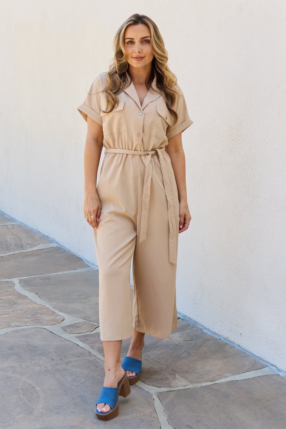 Petal Dew All In One Full Size Solid Jumpsuit - Cheeky Chic Boutique