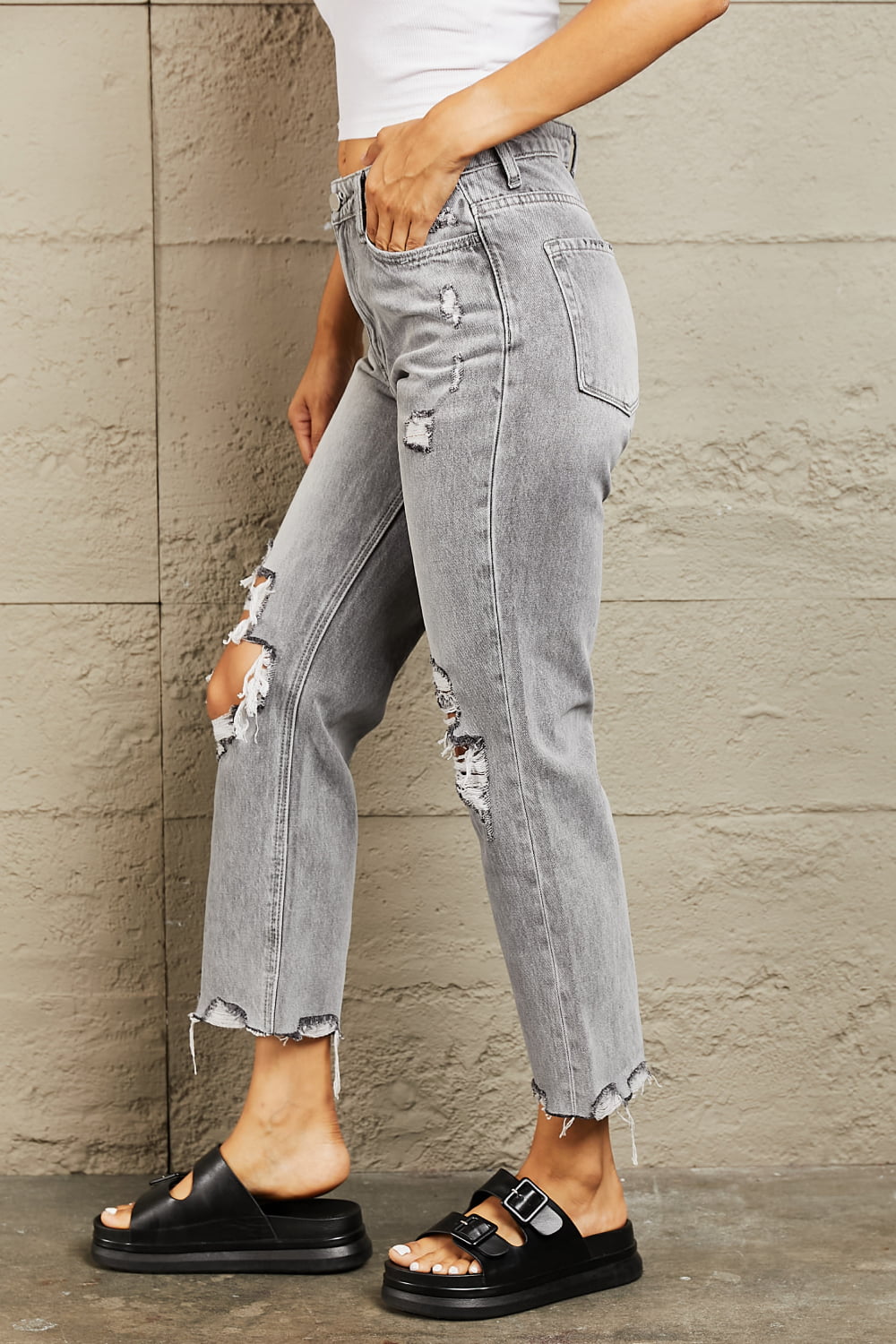 Megan Cropped Straight Jeans - Cheeky Chic Boutique