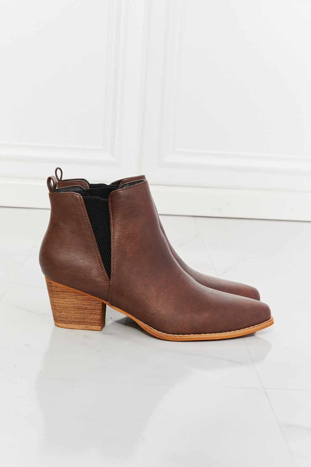 MMShoes Back At It Point Toe Bootie in Chocolate - Cheeky Chic Boutique