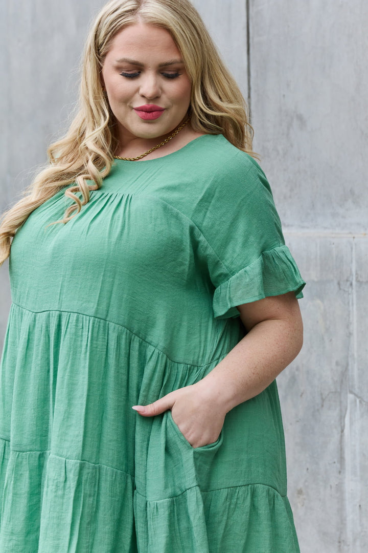Sweet As Can Be Textured Babydoll Mini Dress - Cheeky Chic Boutique
