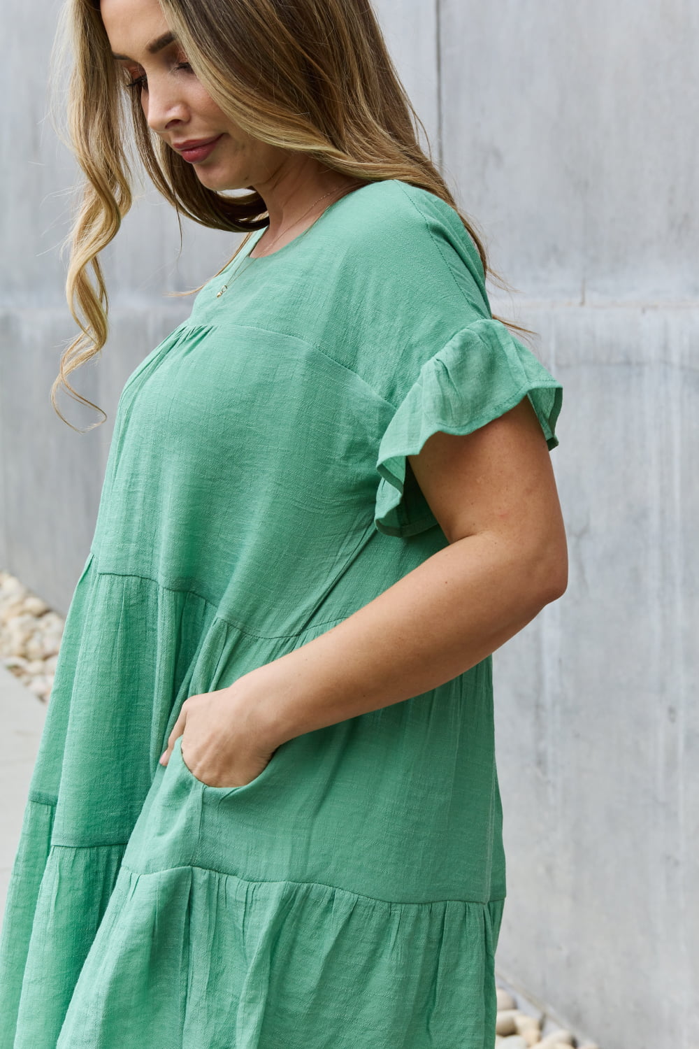 Sweet As Can Be Textured Babydoll Mini Dress - Cheeky Chic Boutique
