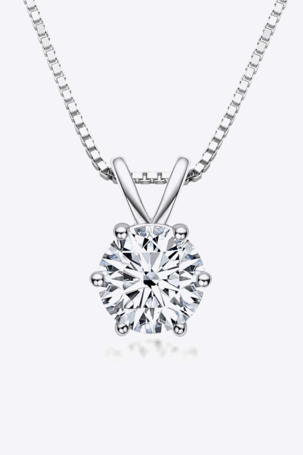 925 Sterling Silver 1 Carat Moissanite Pendant Necklace - Cheeky Chic Boutique