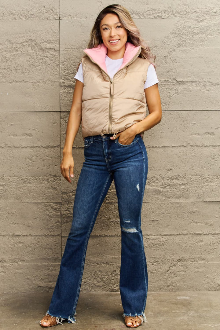 Macaroon Reversible Puffer Vest - Cheeky Chic Boutique