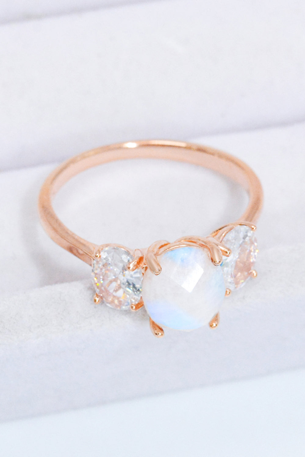 Natural Moonstone and Zircon Ring - Cheeky Chic Boutique