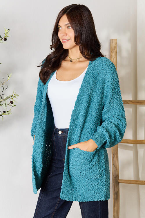 Falling For You Teal Cardigan - Cheeky Chic Boutique