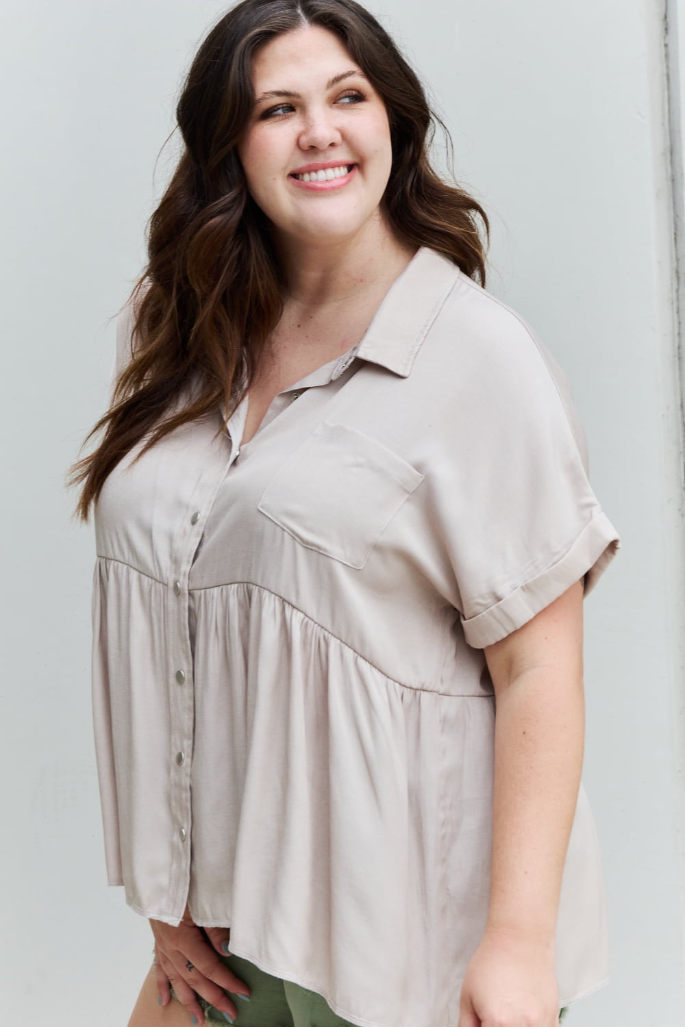 Find Yourself Tencel Babydoll Blouse - Cheeky Chic Boutique