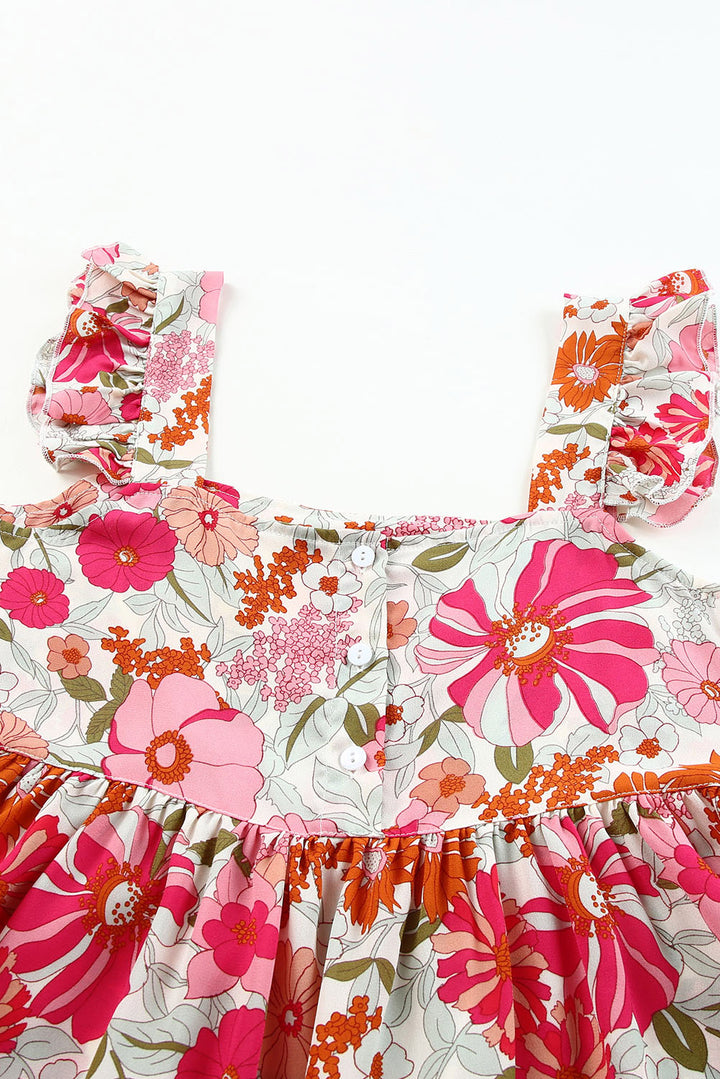 Floral Square Neck Babydoll Top - Cheeky Chic Boutique
