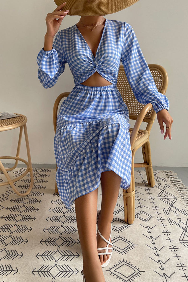 No Place Like Home Plaid Midi Dress - Cheeky Chic Boutique