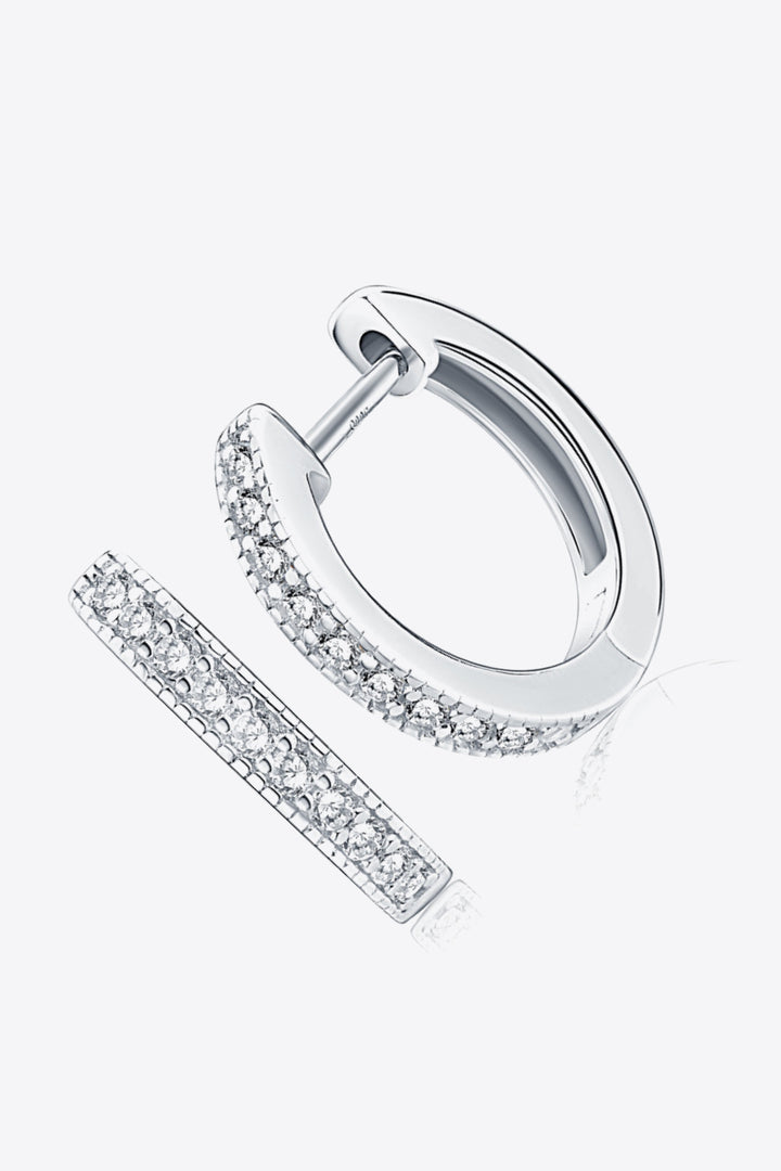 Inlaid Moissanite Hoop Earrings - Cheeky Chic Boutique