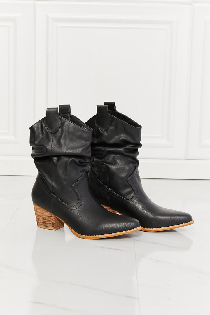 MMShoes Better in Texas Scrunch Cowboy Boots in Black - Cheeky Chic Boutique