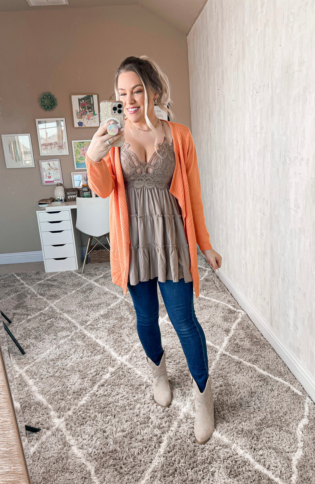 Hey Pumpkin Ribbed Open Front Cardigan - Cheeky Chic Boutique